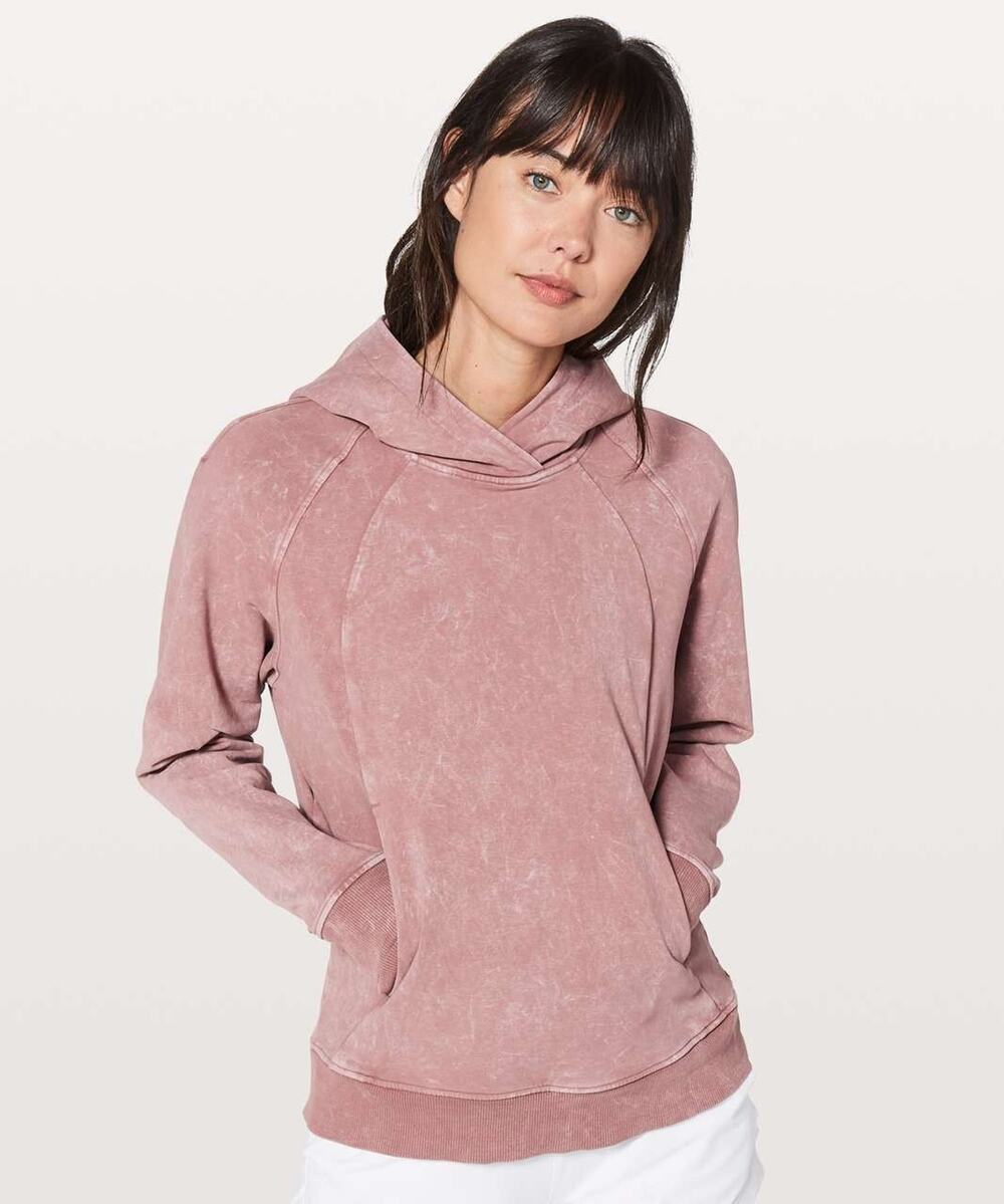 Lululemon Scuba Pullover Hoodie Mauve Pink Washed Quicksand Size 8 Athleisure
